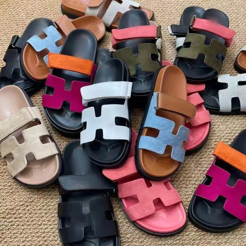 Women's Faux Leather Sandals With Adjustable Straps – Comfy Summer Footwear