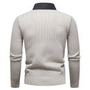 Mens Fine Knit Sweater Modern Collar – Stylish Casual Pullover