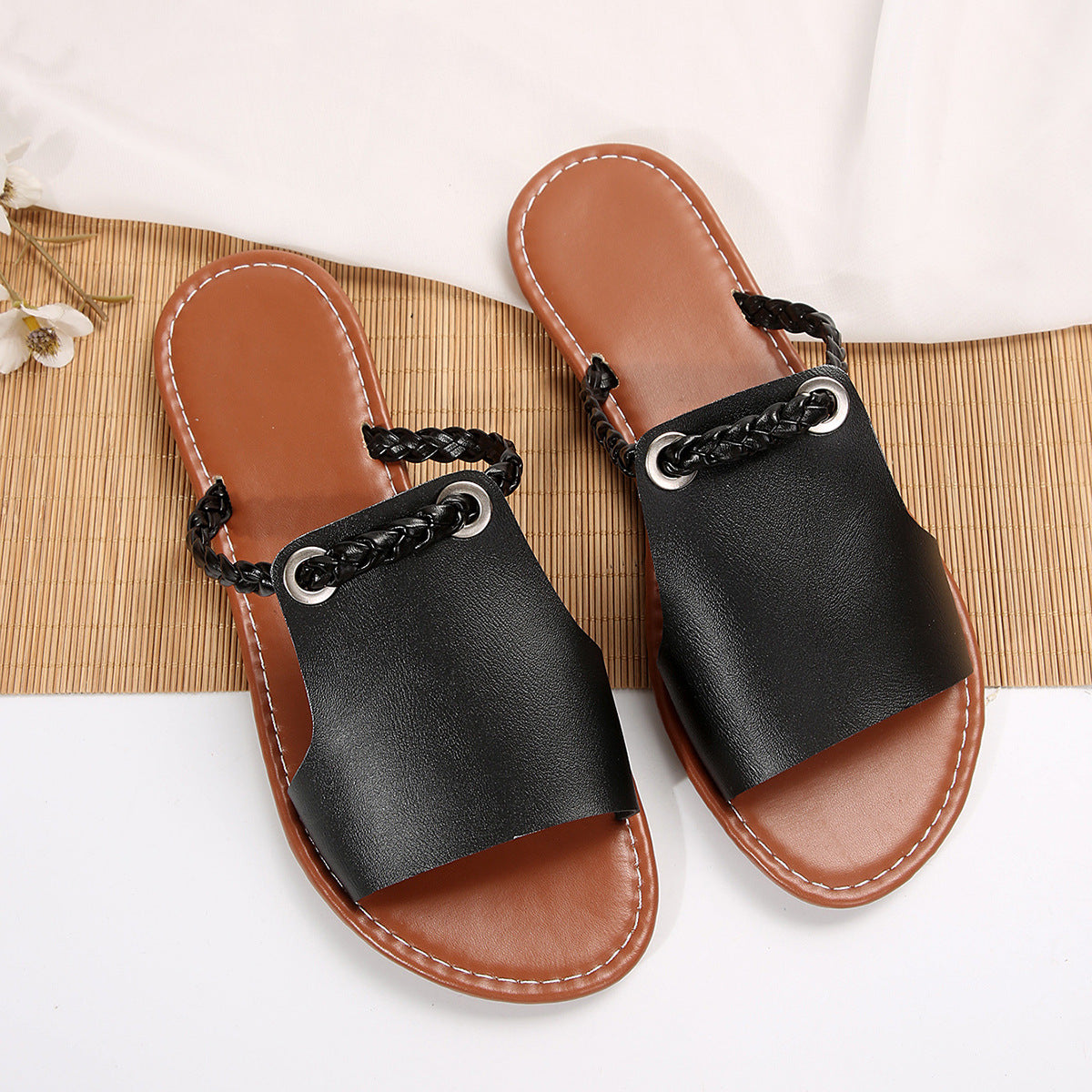 Women’s Elegant Braided Strappy Sandals – Stylish Comfort Summer Shoes