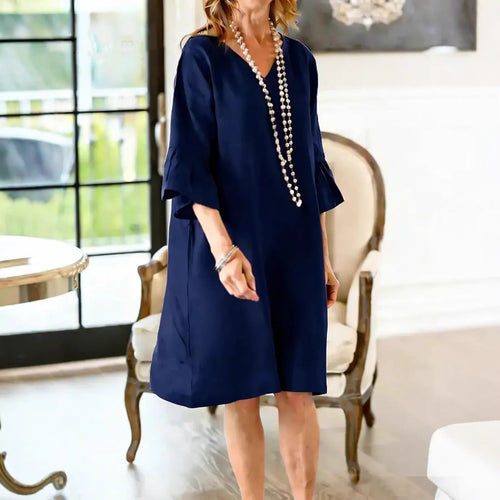 Women’s Casual Ruffle Dress – Hip Length Relaxed Summer Outfit