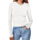 Women’s Fitted Ribbed Long Sleeve Top – Slim Stretch Everyday Shirt