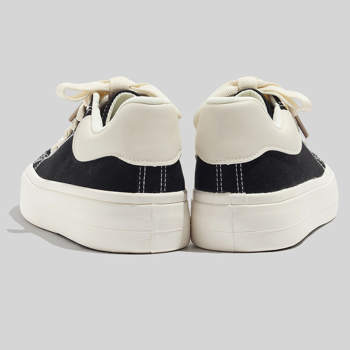 Women's Stylish Laced Up Denim Sneakers With Platform Sole