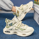 Women's Platform Leather Sneakers With Stylish Lace Up Comfort Fit