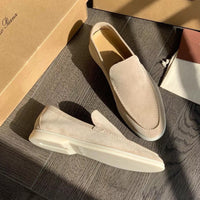 Mens Classic Brown Suede Loafers Slip-On – Casual Elegant Shoes
