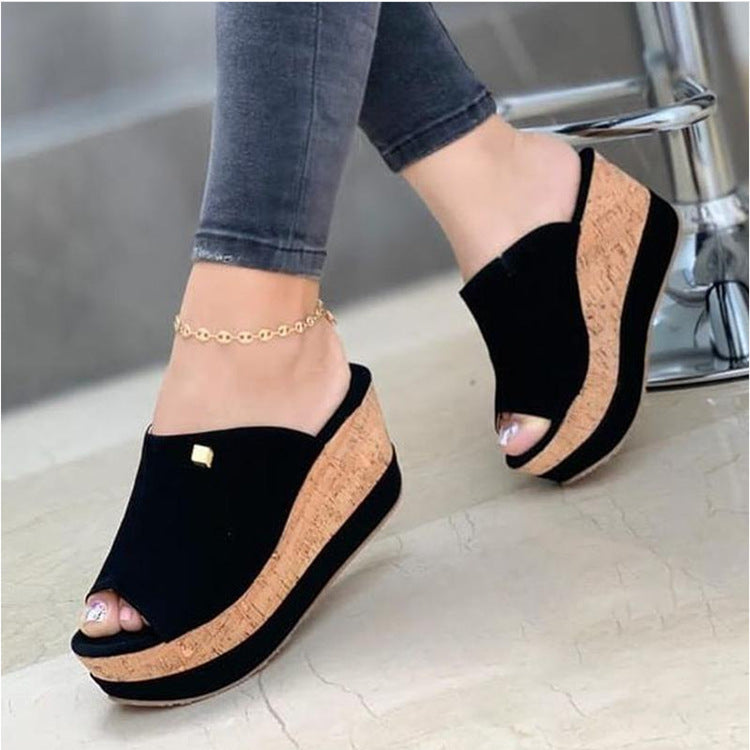 Women’s Elegant Open Toe Wedge Sandals – Comfortable Summer Shoes