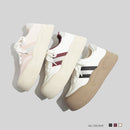 Women's Stylish Laced Up Leather Sneakers With Platform Sole