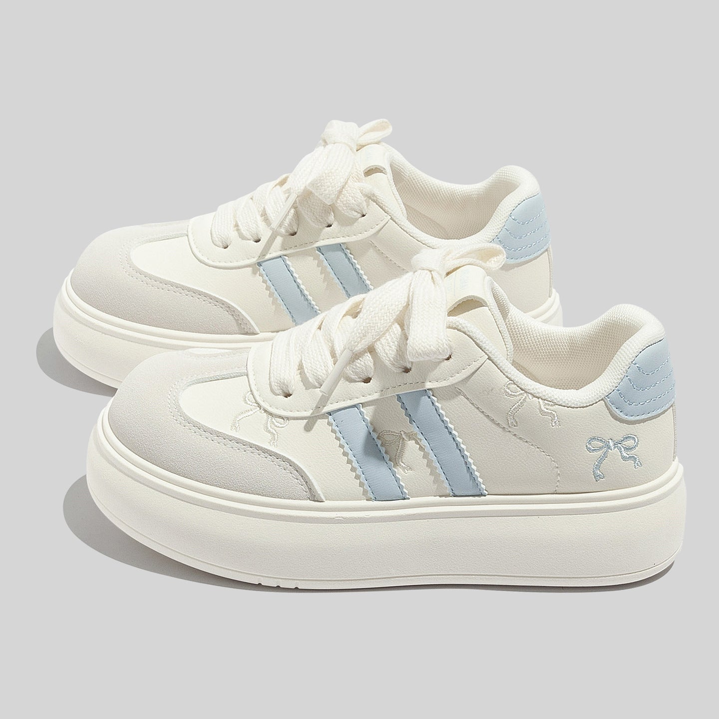 Women's Trendy Laced Up Suede Sneakers With Red Laces