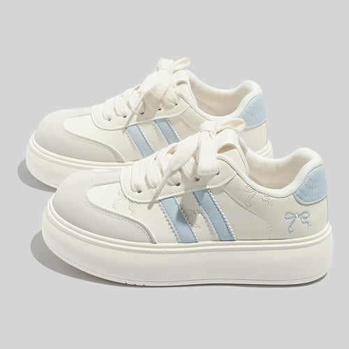 Women's Trendy Laced Up Suede Sneakers With Red Laces