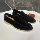 Mens Classic Brown Suede Loafers Slip-On – Casual Elegant Shoes