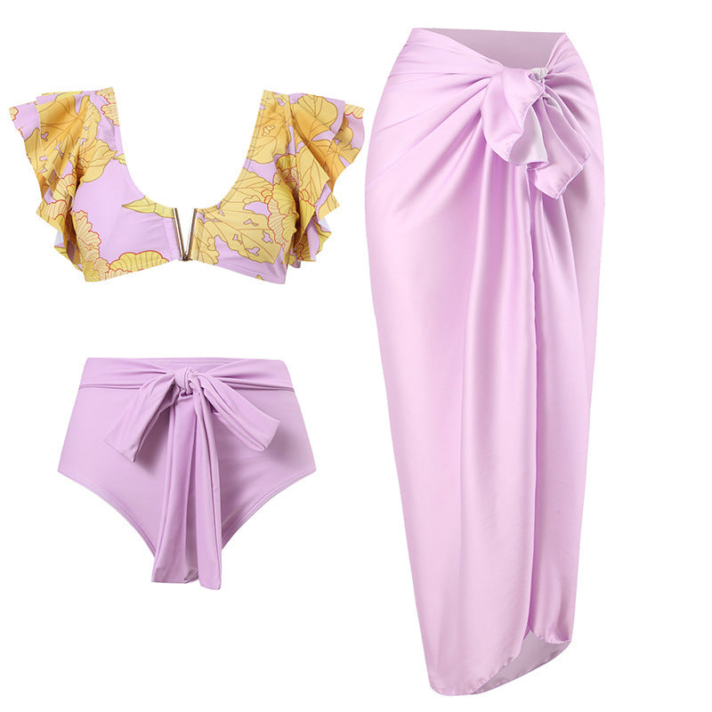 Daniela® | Women'S Bikini Set With Voluminous Ruffle Straps And High-Cut Pants