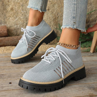 Women’s Lace Up Mesh Sneakers – Breathable Running Shoes With Grip Sole