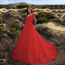 Women's Elegant Lace Detailed Wedding Dress With Voluminous Skirt – Princess Bridal Gown
