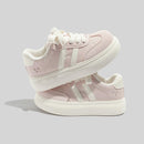 Women's Trendy Laced Up Suede Sneakers With Red Laces