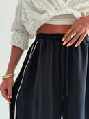 Women’s Wide Leg Sports Trousers – Loose Fit With Side Pockets