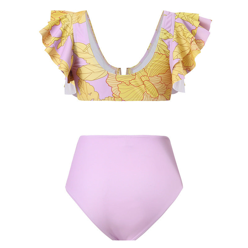 Daniela® | Women'S Bikini Set With Voluminous Ruffle Straps And High-Cut Pants