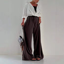 Women’s Wide Leg Sports Trousers – Loose Fit With Side Pockets
