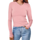 Women’s Fitted Ribbed Long Sleeve Top – Slim Stretch Everyday Shirt