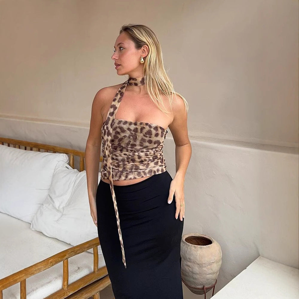 Animal Print Bustier Tank Strapless