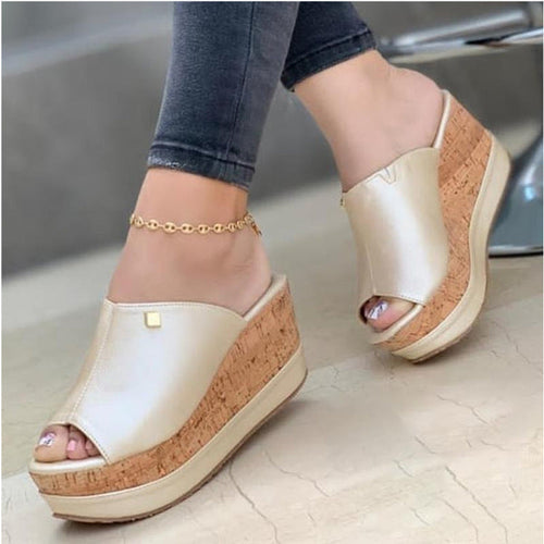 Women’s Elegant Open Toe Wedge Sandals – Comfortable Summer Shoes
