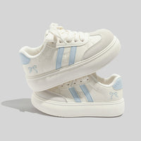 Women's Trendy Laced Up Suede Sneakers With Red Laces