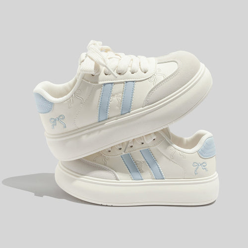 Women's Trendy Laced Up Suede Sneakers With Red Laces