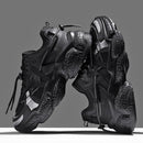 Women's Black Non-Slip Platform Sneakers With Lace Up Comfort