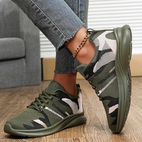 Women’s Sporty Sneakers With Ventilated Upper – Cushioned Comfort Shoes