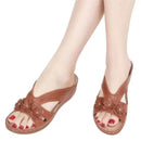 Women's Comfortable Footbed Sandals With Floral Design – Orthopedic Summer Comfort
