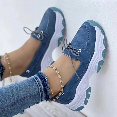 Women’s Slip On Suede Platform Sneakers – Comfortable Casual Shoes