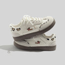 Women's Stylish Laced Up Red Sneakers With Checkers Design