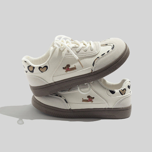 Women's Stylish Laced Up Red Sneakers With Checkers Design