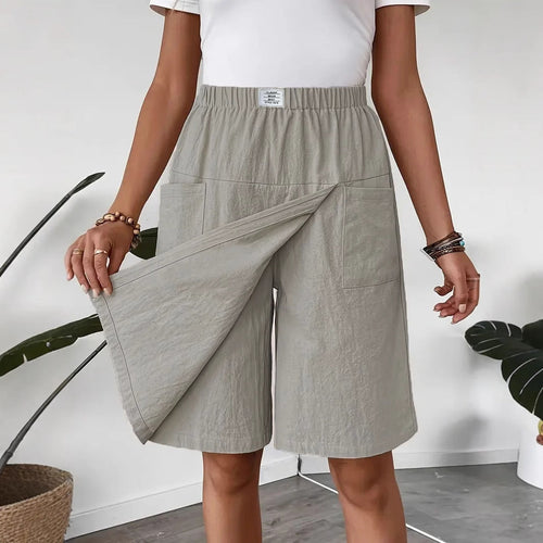 Women's Stylish Linen Shorts With Elastic Waistband – Casual Summer Piece
