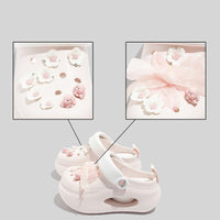 Women's Fashionable Pink Clogs With Playful Appliqués