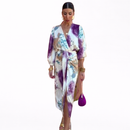 Women’s Longsleeve Wrapped Midi Dress - Elegant Special Occasion Style