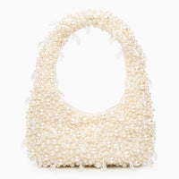Pearl Bead Handbag – Sculpted Top-Handle – Structured Mini Design