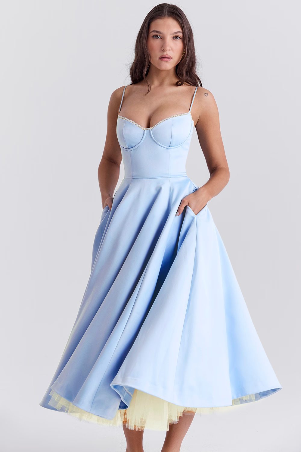 Pink Satin Midi Dress: Flattering Fit for Weddings & Special Events