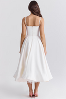 Pink Satin Midi Dress: Flattering Fit for Weddings & Special Events 7