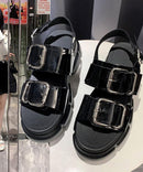 Platform White Hiking Sandals Buckle Strap Platform best sandals for walking