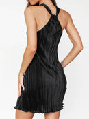 Plissé Halter Mini Summer Dress for Women – Elegant and Comfortable Lightweight Design 4