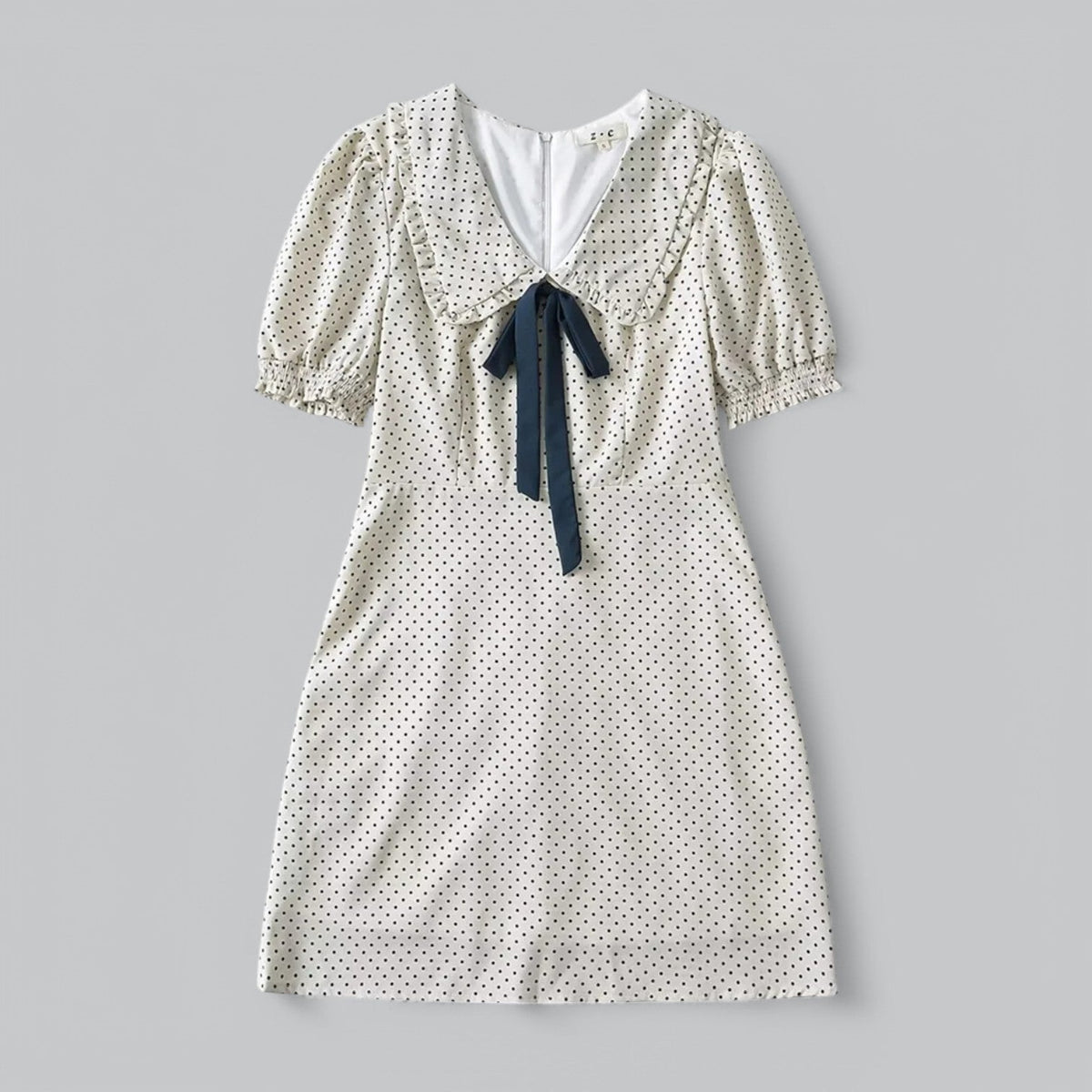 Polka Dot Mini Dress – Puff Sleeve Vintage Summer Dress for Women