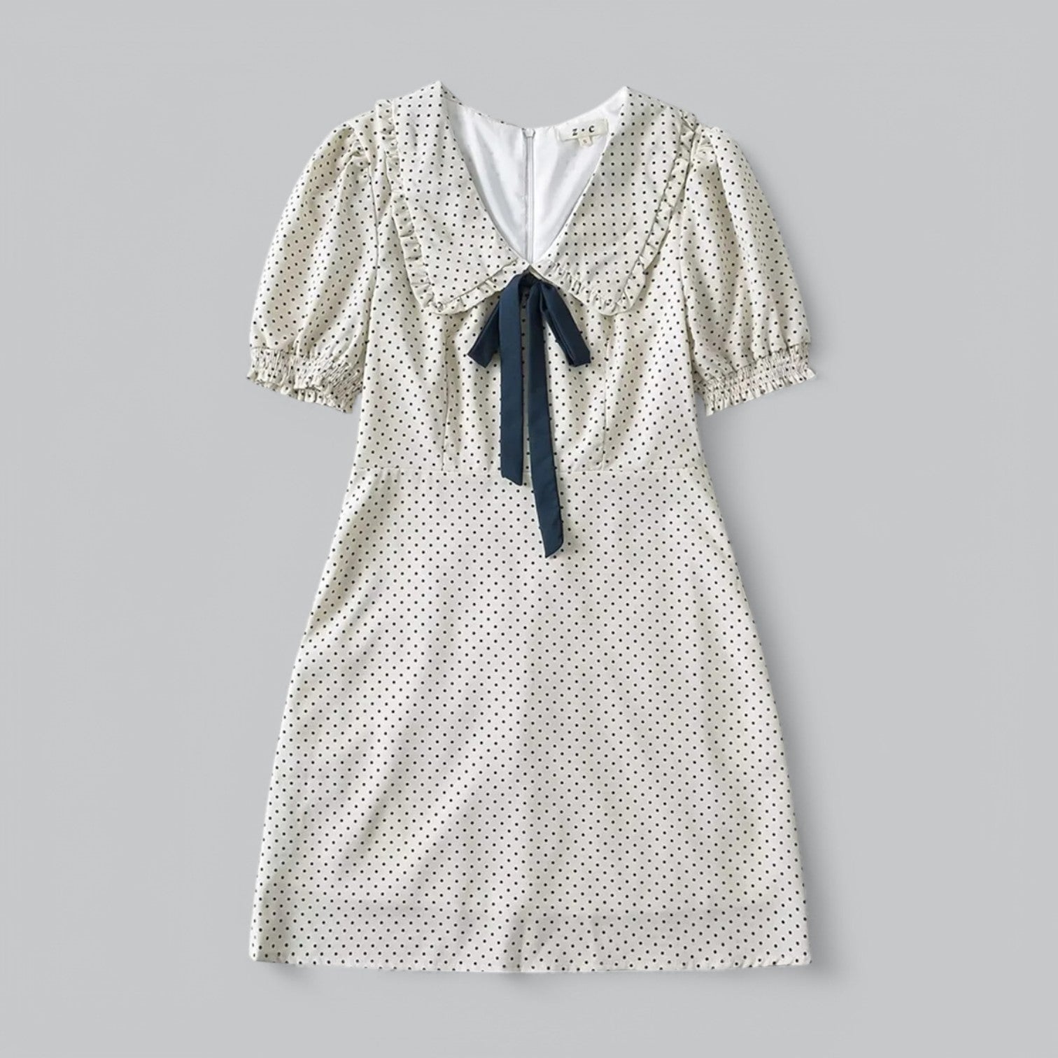 Polka Dot Mini Dress – Puff Sleeve Vintage Summer Dress for Women