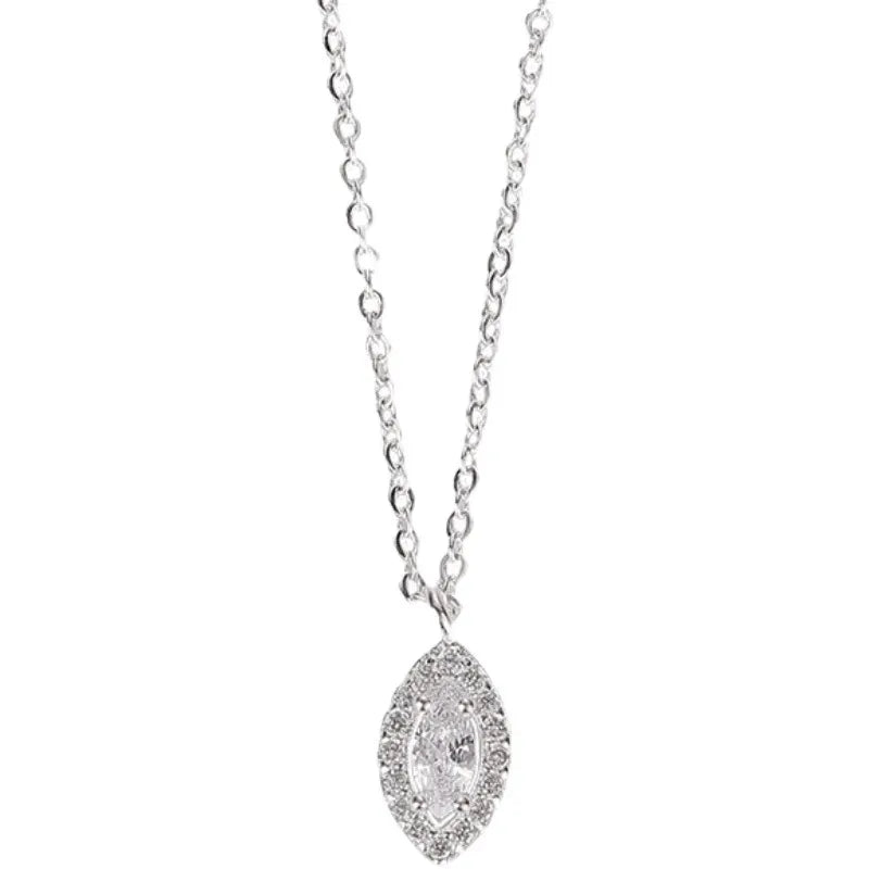 Women's Teardrop Sterling Silver Necklace – Minimalist Water Drop Pendant