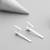 Women's Geometric Silver Statement Earrings – Trendy Bold Fashion Jewelry