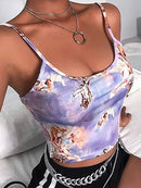 Angel Print Sling Cropped Navel Camisole Cami Top