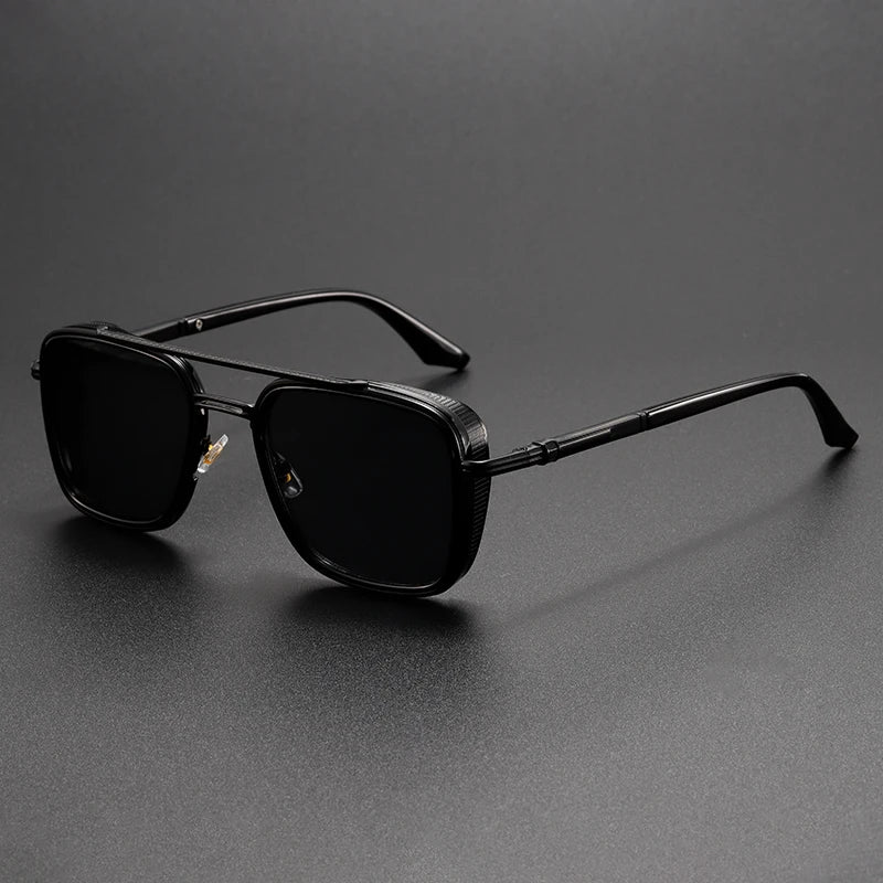 Men’s Retro Metal Punk Sunglasses – Vintage UV Protection Shades