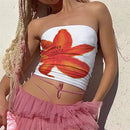 Aesthetic Flower Print Strapless
