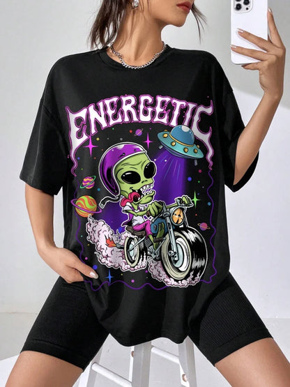 Alien Racing Graphic Cotton T-shirt