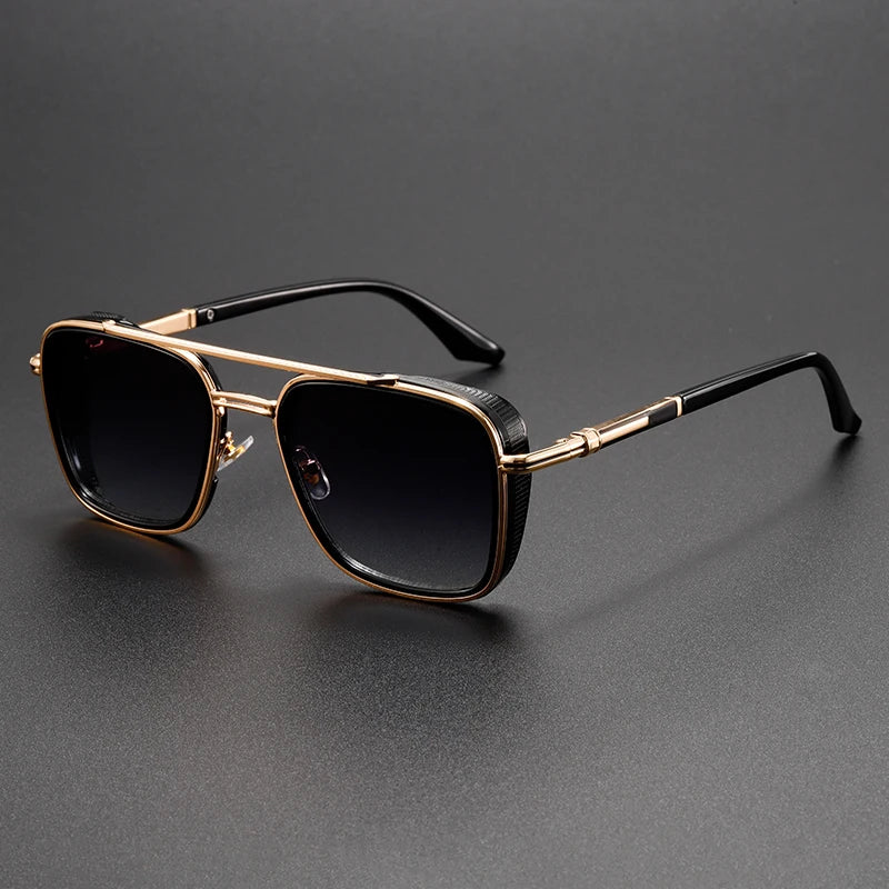 Men’s Retro Metal Punk Sunglasses – Vintage UV Protection Shades