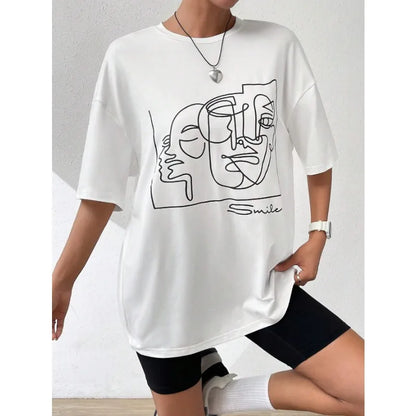 Abstract Line Graphic Cotton T-shirt