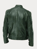 Mens Black Leather Biker Jacket Premium Moto Style – Slim Fit Coat